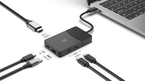 Wireless HDMI Extender mit 5in1 Dockingstation, 1080p/2xUSB-A/1xUSB-C/PD/HDMI