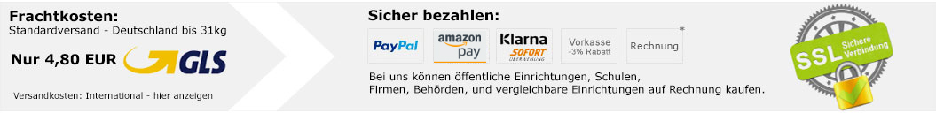 Frachtkosten und Zahlung in unserem Onlineshop.