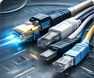 Netzwerktechnik, Kabel und Elektrotechnik