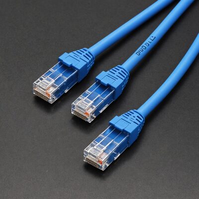 INFRALAN© Patchkabel U/UTP Cat.6A umspritzt, blau