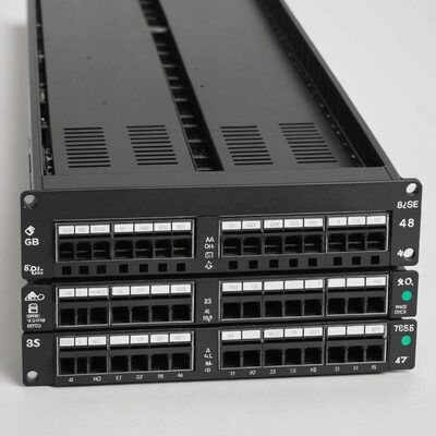 Patchpanel 48xRJ45 Cat.5e UTP schwarz
