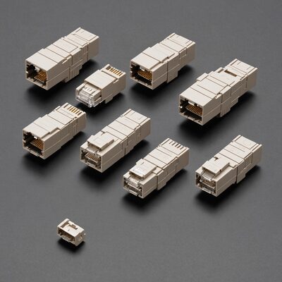 RJ45 Hirose Steckerset STP, TM21 Cat.6 beige