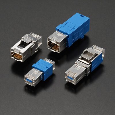 RJ45 Hirose Steckerset STP, TM21 Cat.6 blau