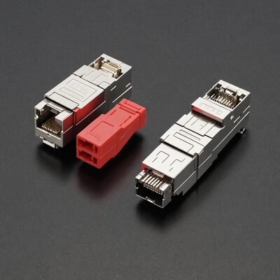 RJ45 Hirose Steckerset STP, TM21 Cat.6 rot