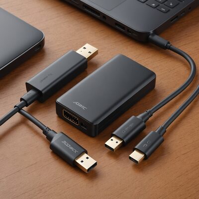 USB Typ-C - DP1.2 Adapter, 4K60Hz, mit Typ-C Lade Port