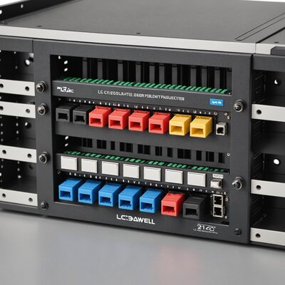 Bestückte Frontblende mit 12 x LC Duplex Kupplung