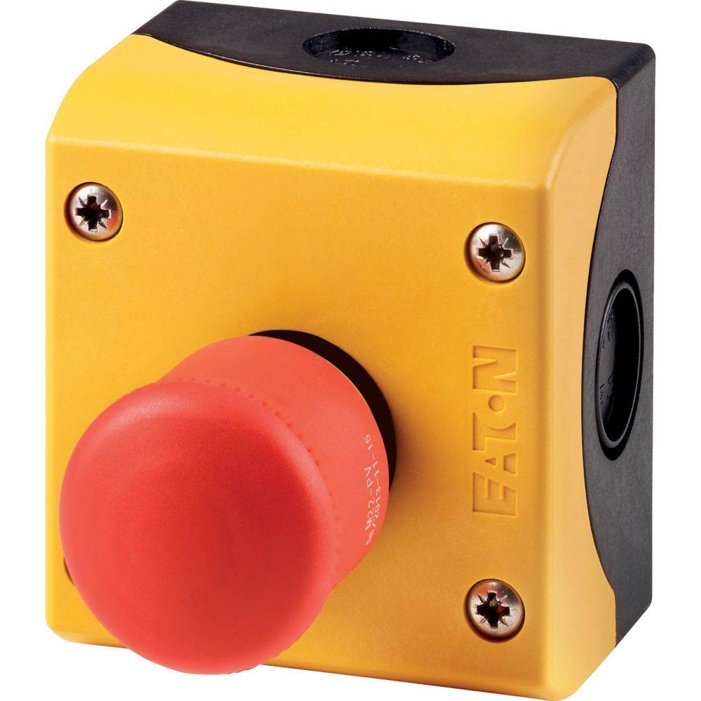 EATON M22-PV/KC11/IY NOT- 216525 HALT/AUS-Taste d38mm zugentr. unbel. EATON M22-PV/KC11/IY NOT- 216525 HALT/AUS-Taste d38mm zugentr. unbel.