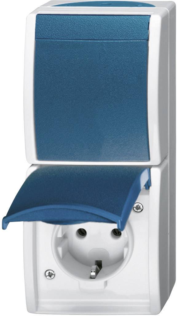 BJ APWG ocean Kombination 2601/6/20EW-53 Schuko+Wechsel senkr grau/blaugrün BJ APWG ocean Kombination 2601/6/20EW-53 Schuko+Wechsel senkr grau/blaugrün