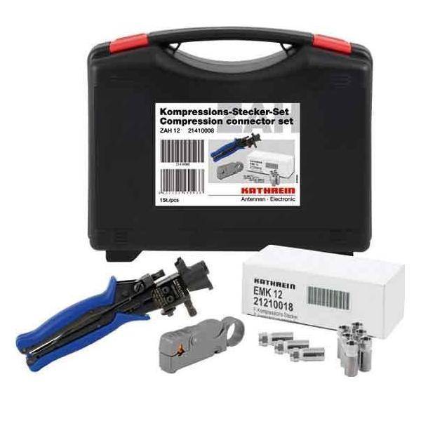 KATH Kompressions-Stecker-Set ZAH 12 Box, 100x EMK12, 1x ZAW13 und 1x RG6/59 KATH Kompressions-Stecker-Set ZAH 12 Box, 100x EMK12, 1x ZAW13 und 1x RG6/59