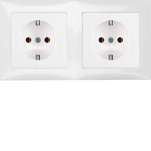 4011334277576 - BER S1 Schuko Kombi mit 47208989 Rahmen 2fach polarweiss glänzend 4011334277576 - BER S1 Schuko Kombi mit 47208989 Rahmen 2fach polarweiss glänzend