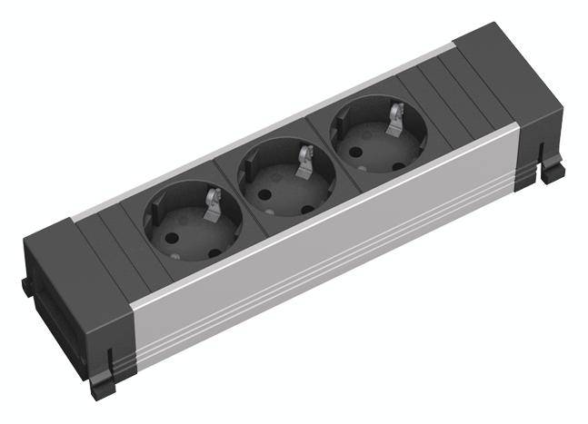 4016514022113 - 317100 Steckdosenleiste ohne Schalter Aluminium Schwarz Schutzkontakt 4016514022113 - 317100 Steckdosenleiste ohne Schalter Aluminium Schwarz Schutzkontakt