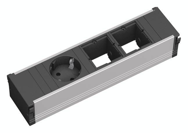 4016514030040 - 912002 Steckdosenleiste ohne Schalter Aluminium Schwarz Schutzkontakt 4016514030040 - 912002 Steckdosenleiste ohne Schalter Aluminium Schwarz Schutzkontakt