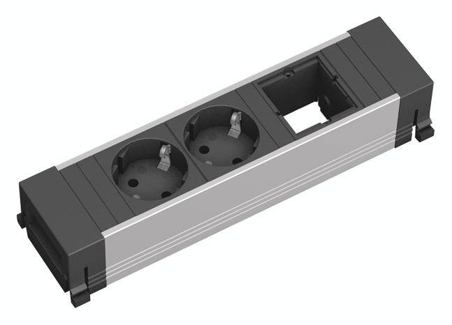 4016514030576 - 916000 Steckdosenleiste ohne Schalter Aluminium Schwarz Schutzkontakt 4016514030576 - 916000 Steckdosenleiste ohne Schalter Aluminium Schwarz Schutzkontakt