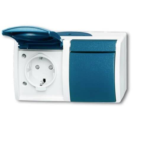 4011395114964 - 2CKA002084A0720 Schutzkontakt-Steckdose IP44 Blau-Grün Lichtgrau (RAL 7035) 4011395114964 - 2CKA002084A0720 Schutzkontakt-Steckdose IP44 Blau-Grün Lichtgrau (RAL 7035)