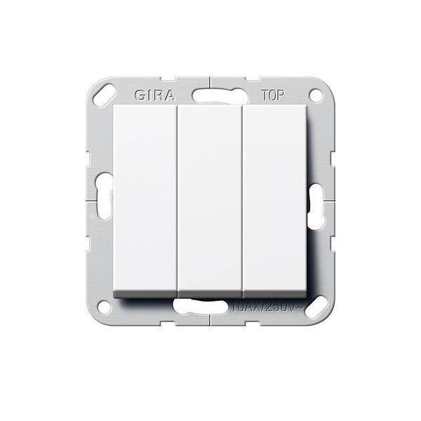 4010337082040 - GIRA 284403 Wipptaster BS 3fach Schließer System 55 Reinweiß glänzend 4010337082040 - GIRA 284403 Wipptaster BS 3fach Schließer System 55 Reinweiß glänzend