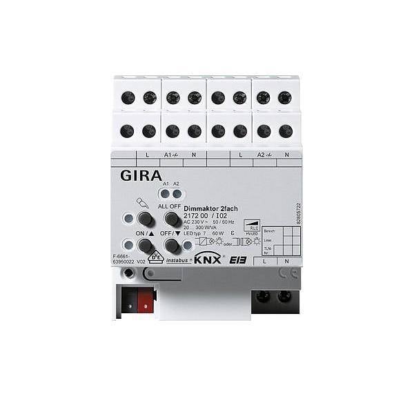 4010337082217 - GIRA 217200 Dimmaktor 2fach 2x300W VA KNX REG 4010337082217 - GIRA 217200 Dimmaktor 2fach 2x300W VA KNX REG