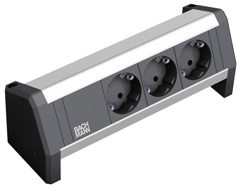 4016514039487 - 9020048 Steckdosenleiste ohne Schalter Schwarz Aluminium Schutzkontakt