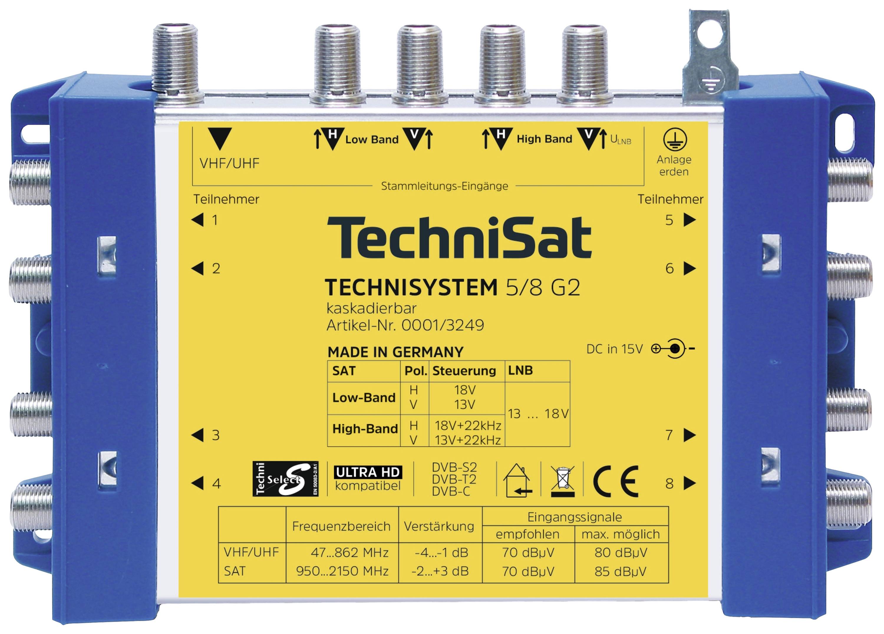 TechniSat TechniSystem 5/8G2 0001/3249 DC-NT Grundeinheit Multischalter TechniSat TechniSystem 5/8G2 0001/3249 DC-NT Grundeinheit Multischalter