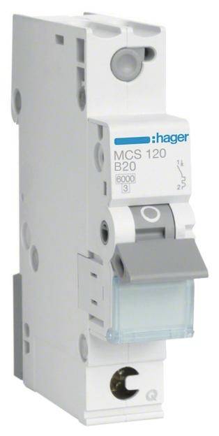 3250614315190 - Hager Leitungsschutzschalter MCS120 1polig 6kA C-20A QuickConnect 1M 3250614315190 - Hager Leitungsschutzschalter MCS120 1polig 6kA C-20A QuickConnect 1M