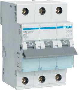 3250614310409 - Leitungsschutzschalter ac b 16A 3p 415V 6kA 3TE 50Hz Zusatzeinrichtungen möglich MBN316 - Hager 3250614310409 - Leitungsschutzschalter ac b 16A 3p 415V 6kA 3TE 50Hz Zusatzeinrichtungen möglich MBN316 - Hager