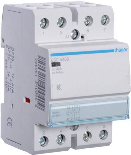 Hager Installationsschütz 40A ESC440S ** brummfrei 4Schließer 230V Hager Installationsschütz 40A ESC440S ** brummfrei 4Schließer 230V