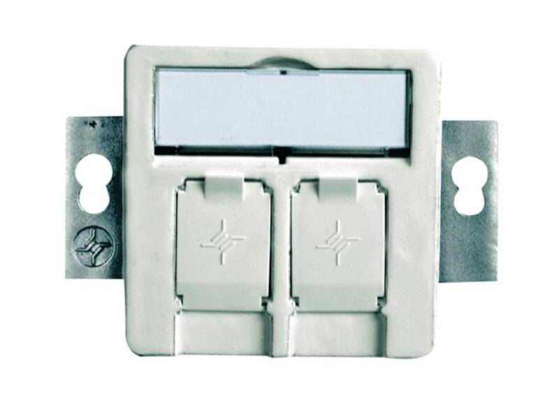 TG Modul-Aufnahme 50x50 rw H02010A0081 2-fach UP/50 f.BR 45° Auslass leer