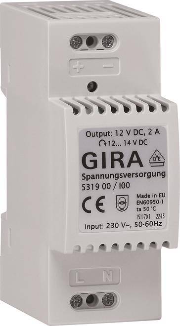 GIRA 531900 Spannungsversorgung DC 12V 2A REG Elektronik GIRA 531900 Spannungsversorgung DC 12V 2A REG Elektronik