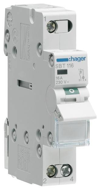 3250615511645 - Hager Ausschalter 16A 1Schließer SBT116 230VAC mLeuchtmelder 1PLE 3250615511645 - Hager Ausschalter 16A 1Schließer SBT116 230VAC mLeuchtmelder 1PLE