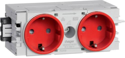 Hager Steckdose 2fach m.Wago GS20003020 ** C-Profil verkehrsrot Hager Steckdose 2fach m.Wago GS20003020 ** C-Profil verkehrsrot