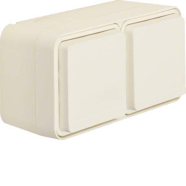 4011334404286 - 47843512 - Steckdose 2fach waagerecht mit Klappdeckel 2 Schieber W1 polar 4011334404286 - 47843512 - Steckdose 2fach waagerecht mit Klappdeckel 2 Schieber W1 polar