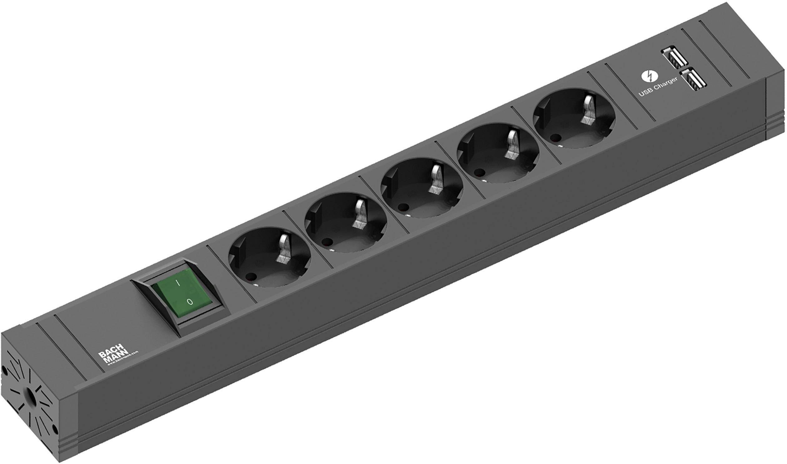 4016514073139 - Bachmann Steckdosenleiste 5fach 4200021 Connect Line mit Schalter USB Charger