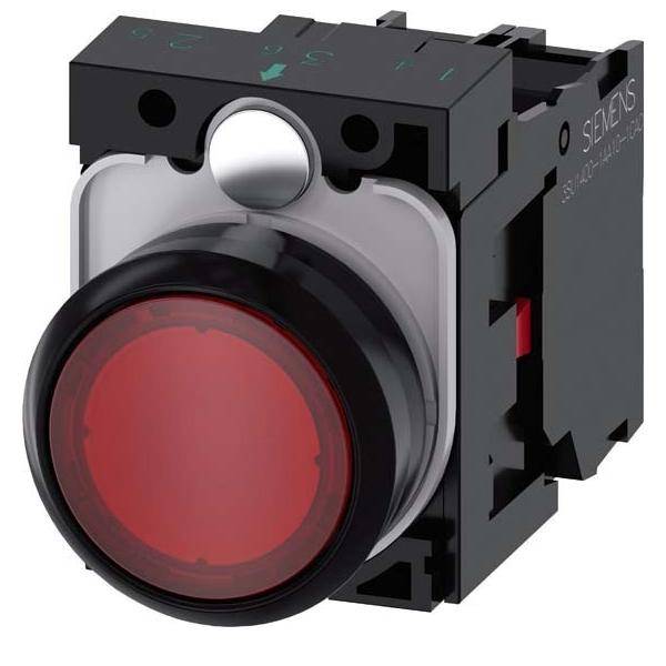 Siemens 3SU11020AB201CA0 Drucktaster bel. 22mm rund rot Knopf 1Ö AC/DC 24V Siemens 3SU11020AB201CA0 Drucktaster bel. 22mm rund rot Knopf 1Ö AC/DC 24V