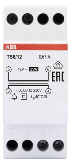 8012542286851 - ABB Klingeltransformator 8VA TS8 12 12VAC 2CSM228685R0812 8012542286851 - ABB Klingeltransformator 8VA TS8 12 12VAC 2CSM228685R0812
