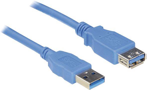 Hapena USB-Verlängerung 1m USB3AAV1 USB 3.0 A-Stecker auf A-Kupplung blau Hapena USB-Verlängerung 1m USB3AAV1 USB 3.0 A-Stecker auf A-Kupplung blau