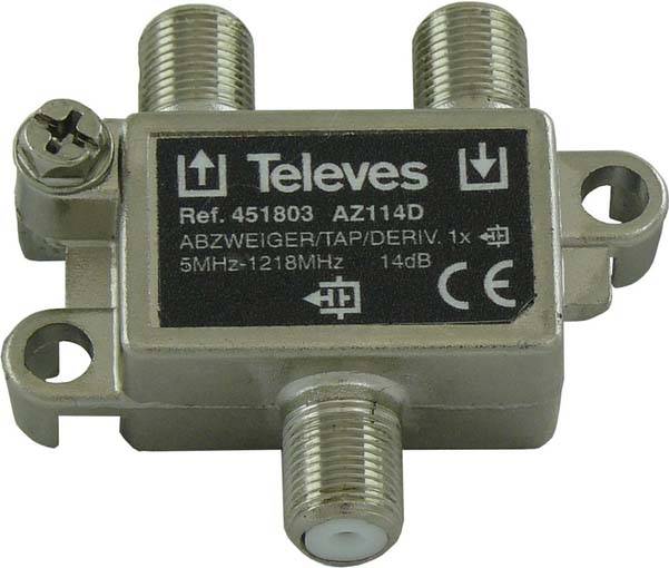 8424450192955 - Televes 1-fach Abzweiger AZ114D 5-1218 MHz AD14dB 451803 8424450192955 - Televes 1-fach Abzweiger AZ114D 5-1218 MHz AD14dB 451803