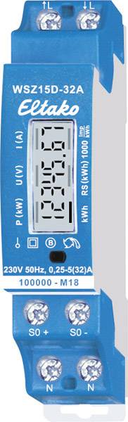 4010312501627 - Wechselstromzähler 32A elektr digi 50Hz geeicht b 5A 230V N-L Eintarif S0 WSZ15D-32AMID - Eltako