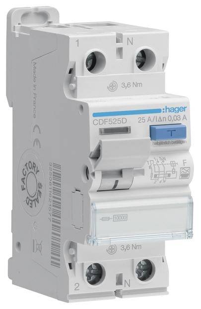 3250611621577 - CDF525D CDF525D FI-Schutzschalter F 2polig 25 A 003 A 230 V 3250611621577 - CDF525D CDF525D FI-Schutzschalter F 2polig 25 A 003 A 230 V