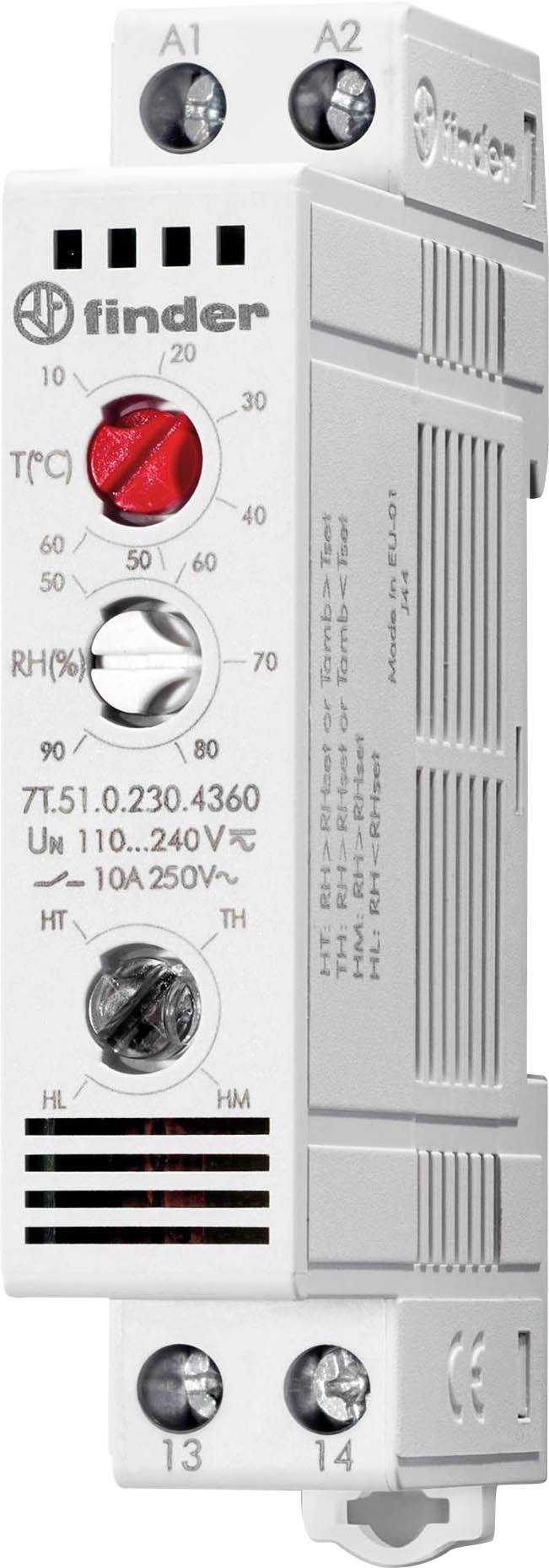 Finder Multifunktions-Thermo-/Hygrostat 7T.51.0.230.4360 1S 10A 110-240VAC/DC Finder Multifunktions-Thermo-/Hygrostat 7T.51.0.230.4360 1S 10A 110-240VAC/DC