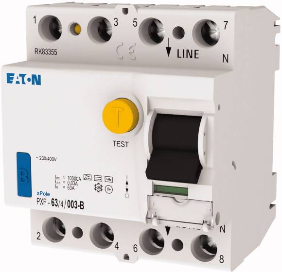 EATON PXF-63/4/003-B FI-Schalter, 300302 63A, 4p, 30mA, Typ B 300302 EATON PXF-63/4/003-B FI-Schalter, 300302 63A, 4p, 30mA, Typ B 300302