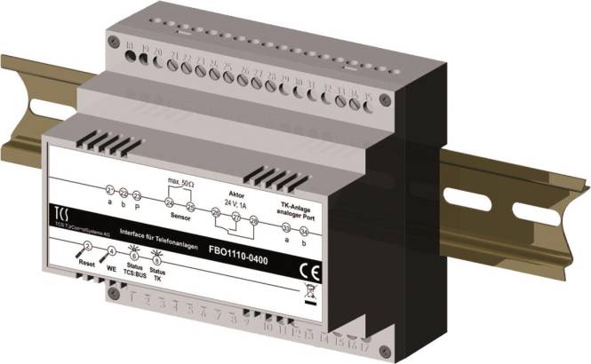 TCS Interface TKI bis zu FBO1110-0400 64Rufziele 16st Rufnummer Hutschiene 6TE TCS Interface TKI bis zu FBO1110-0400 64Rufziele 16st Rufnummer Hutschiene 6TE