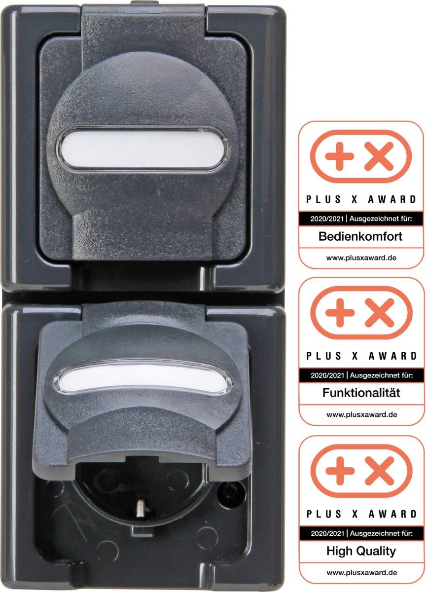 4008224654470 - Steckdose 2f anth glz blueelectric ap horiz Klappd IP44 Komplettgeh 131415009 - anthrazit - Kopp 4008224654470 - Steckdose 2f anth glz blueelectric ap horiz Klappd IP44 Komplettgeh 131415009 - anthrazit - Kopp
