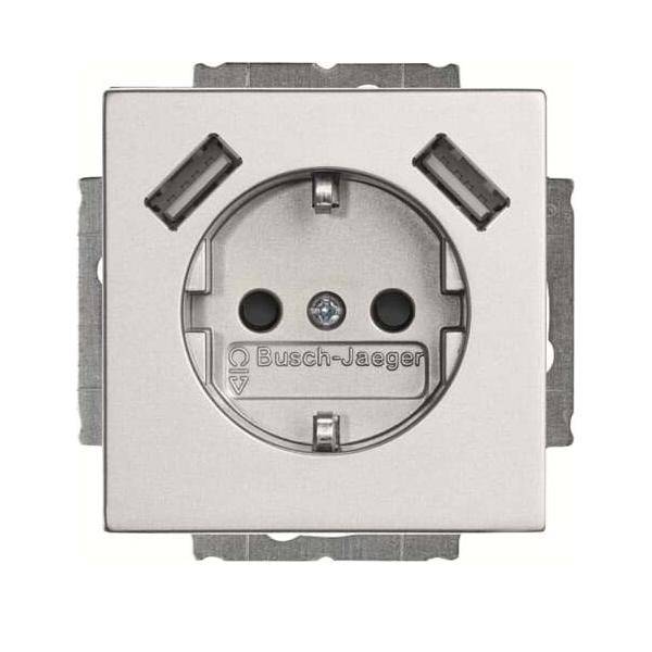 BJ Schuko/USB Steckdose 20 EUCB2USB-83 future linear USB-Ladestation alusil