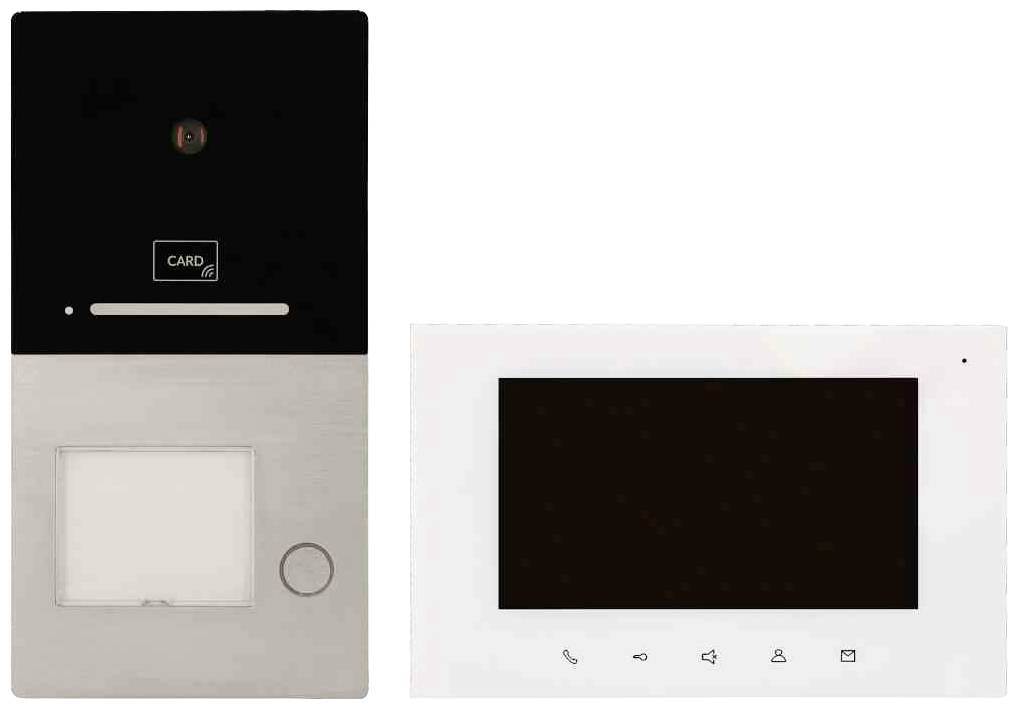 6972733910250 - HHG Villa AP Set 1 RL Komplettset Video-Türsprechanlage Aluminium (gebürstet) Weiß 6972733910250 - HHG Villa AP Set 1 RL Komplettset Video-Türsprechanlage Aluminium (gebürstet) Weiß