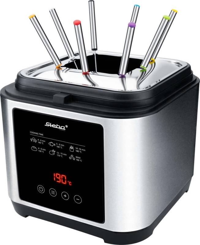 Steba DF 150 F Fritteuse/Fondue-Set 1200W 2,5L bis 190°C 8 Fonduegabeln Steba DF 150 F Fritteuse/Fondue-Set 1200W 2,5L bis 190°C 8 Fonduegabeln