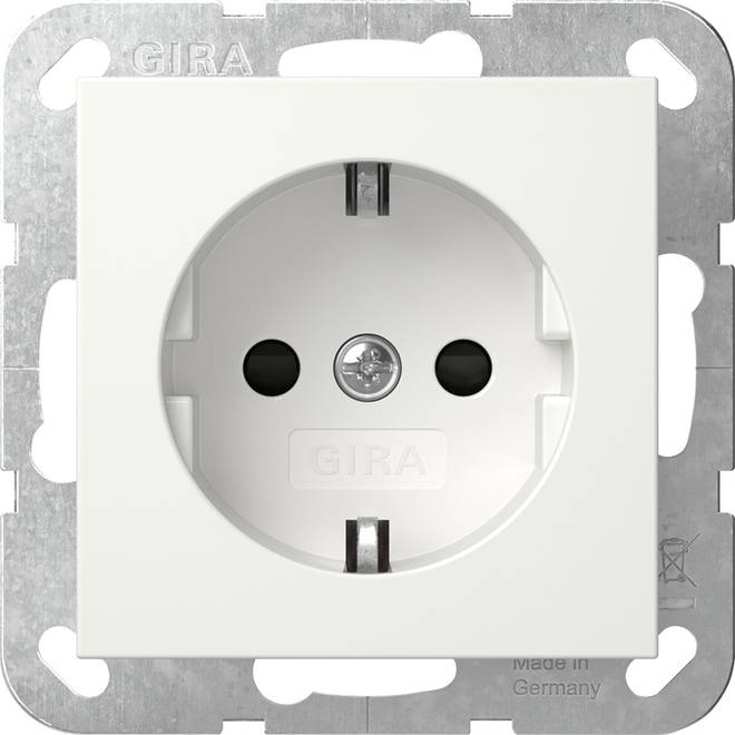 4010337093572 - GIRA 418303 SCHUKO-Steckdose mShutter SRK System 55 Reinweiß glänzend 4010337093572 - GIRA 418303 SCHUKO-Steckdose mShutter SRK System 55 Reinweiß glänzend