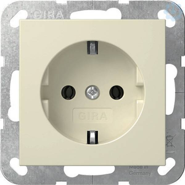 4010337092872 - GIRA 418801 SCHUKO-Steckdose System 55 Cremeweiß glänzend 4010337092872 - GIRA 418801 SCHUKO-Steckdose System 55 Cremeweiß glänzend