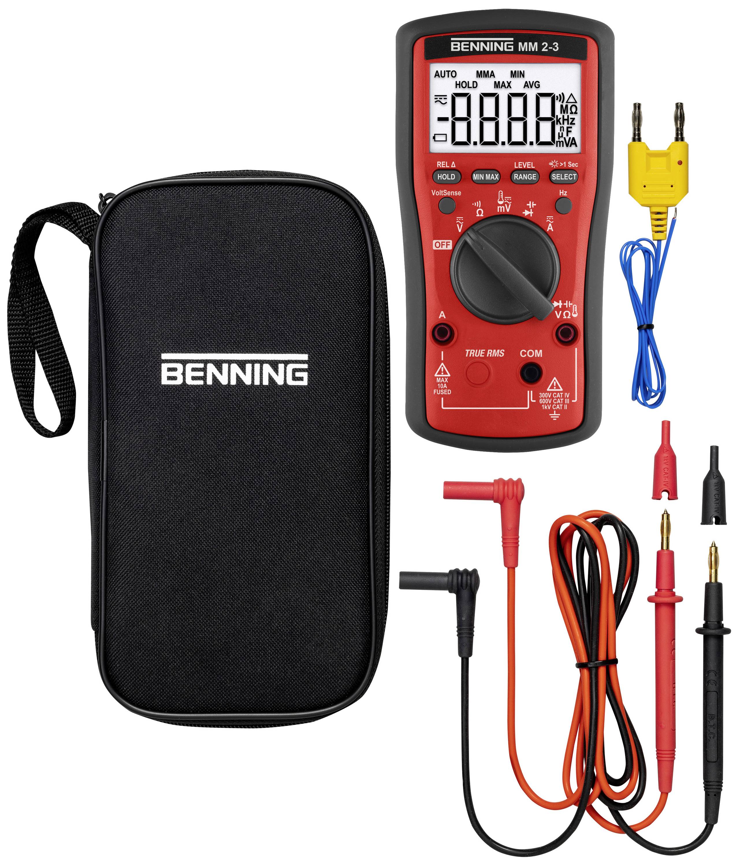 4014651446939 - Benning MM 2-3 Hand-Multimeter digital CAT II 1000 V CAT III 600 V CAT IV 300 V Anzeige (Counts) 6000 4014651446939 - Benning MM 2-3 Hand-Multimeter digital CAT II 1000 V CAT III 600 V CAT IV 300 V Anzeige (Counts) 6000
