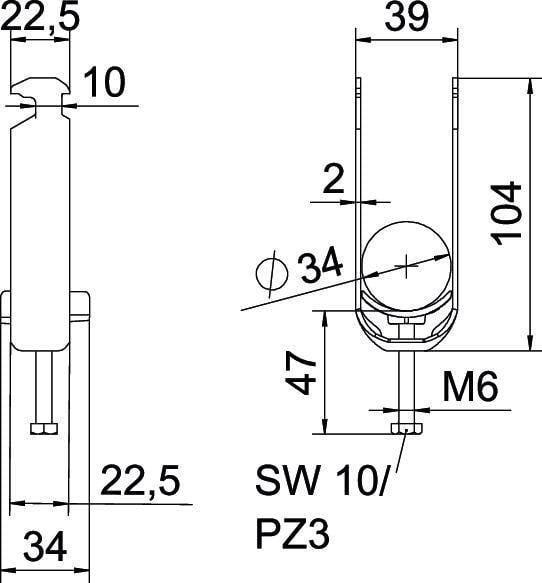 4012196847129 - OBO BS-H2-K-34 FT Bügelschelle 2056 2f 28-34mm tauchfeuerverzinkt 1186230 (Inhalt 1 Stück) 4012196847129 - OBO BS-H2-K-34 FT Bügelschelle 2056 2f 28-34mm tauchfeuerverzinkt 1186230 (Inhalt 1 Stück)