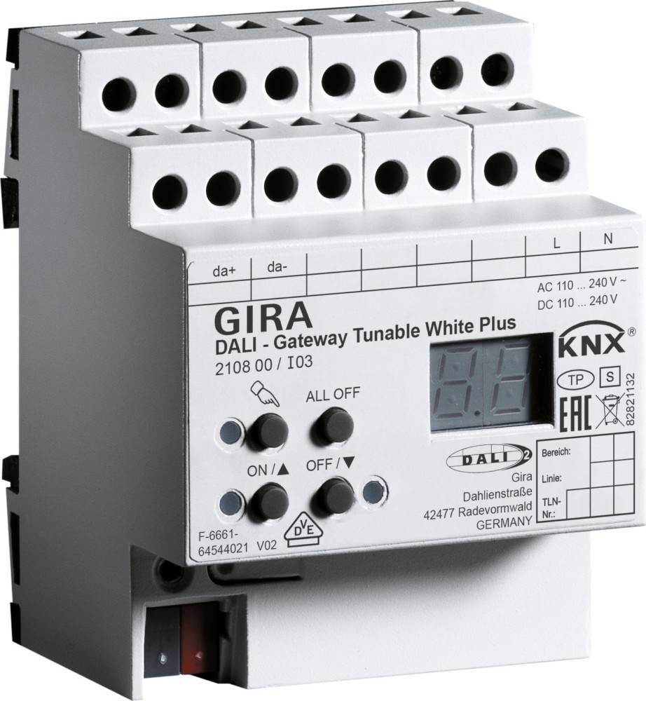 4010337110064 - GIRA 211100 DALI Gateway Colour 1f REG KNX Secure 4010337110064 - GIRA 211100 DALI Gateway Colour 1f REG KNX Secure