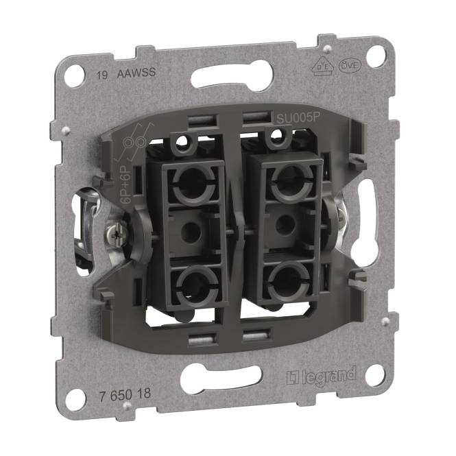 3414972544474 - Legrand 765018 SEANO Einsatz Doppeltaster m2 Wechselkontakten 10A